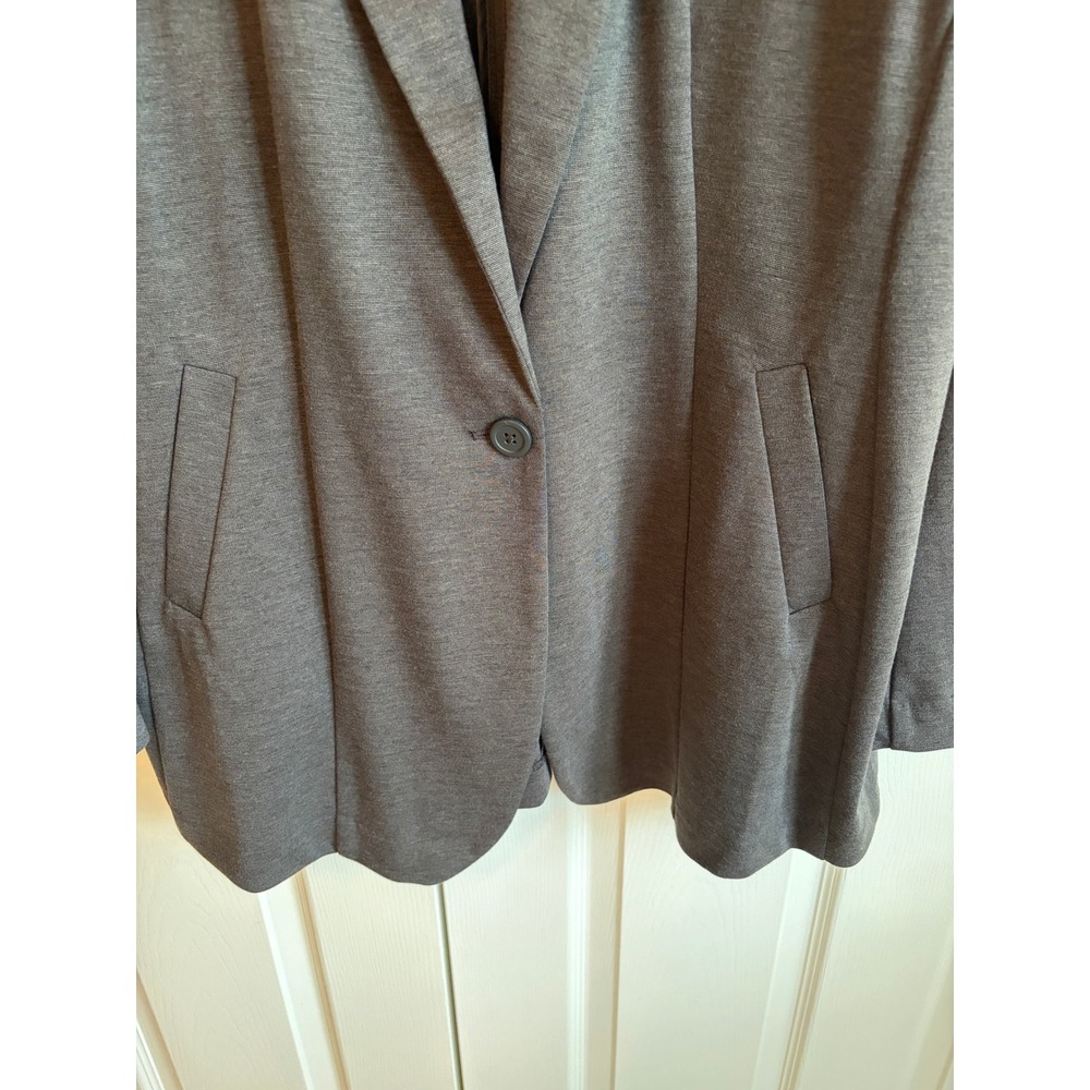 Lane Bryant Womens Plus Size 20 Knit Blazer Charcoal Gray Single Button NWT - Picture 2 of 5